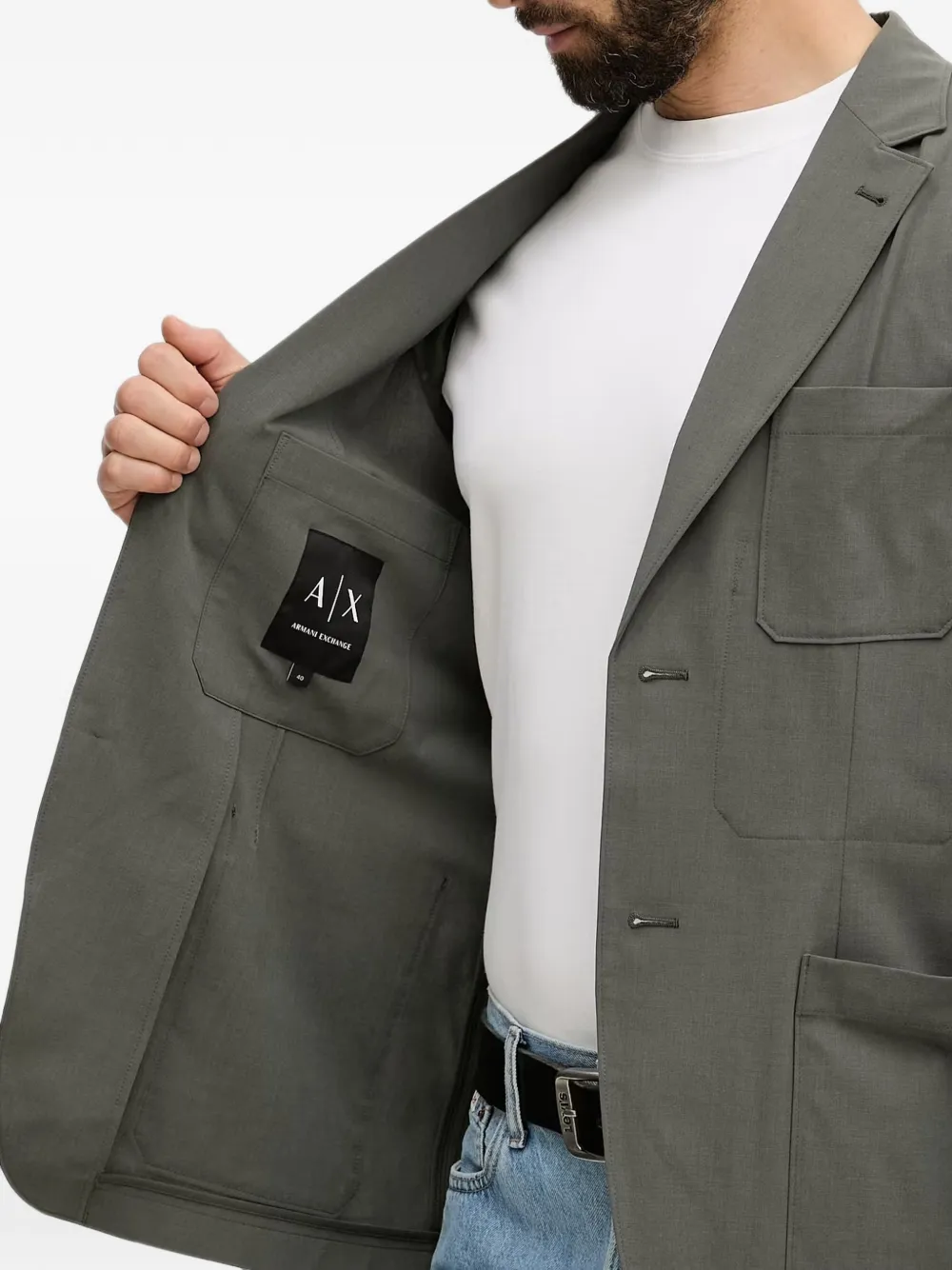 Armani Exchange Blazer met enkele rij knopen Groen