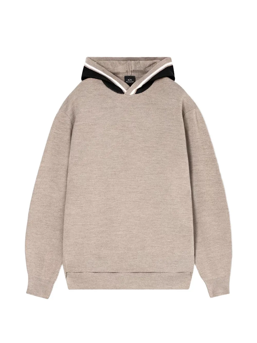 Armani Exchange contrast-trim hoodie - Neutrals
