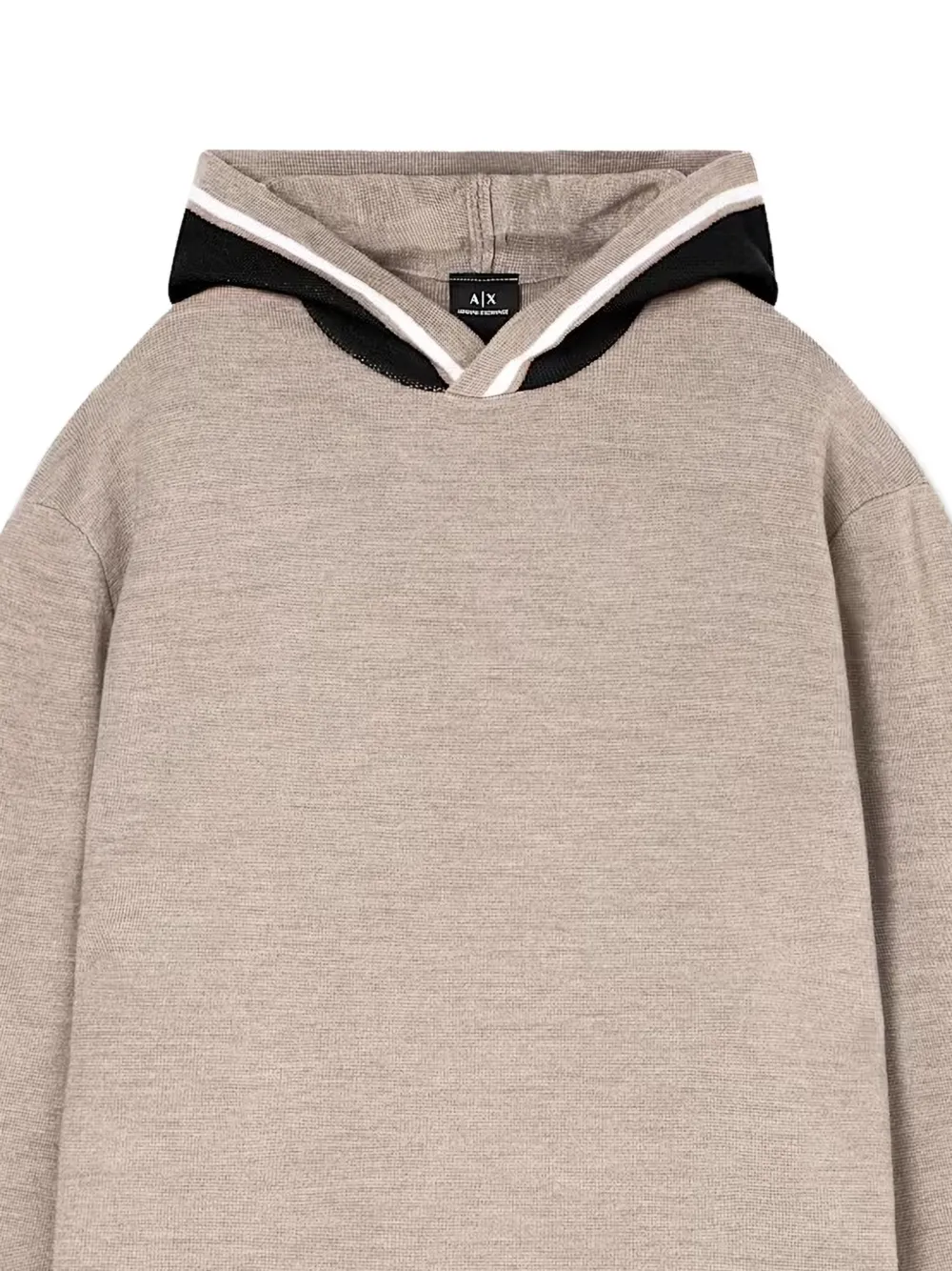 Armani Exchange Hoodie met contrasterende afwerking Beige