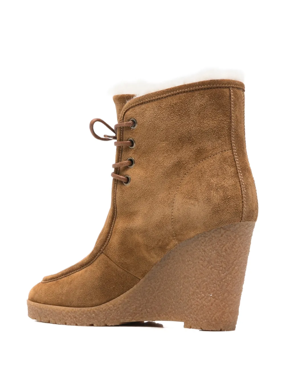 ISABEL MARANT Cylia lace-up wedge ankle boots Bruin