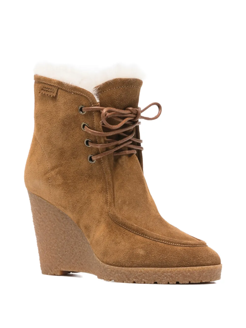 ISABEL MARANT Cylia lace-up wedge ankle boots Bruin