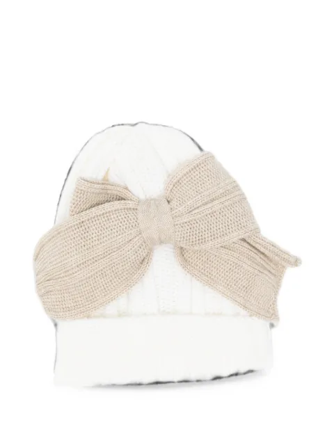 Bébé di Almy bow-detail knitted beanie hat