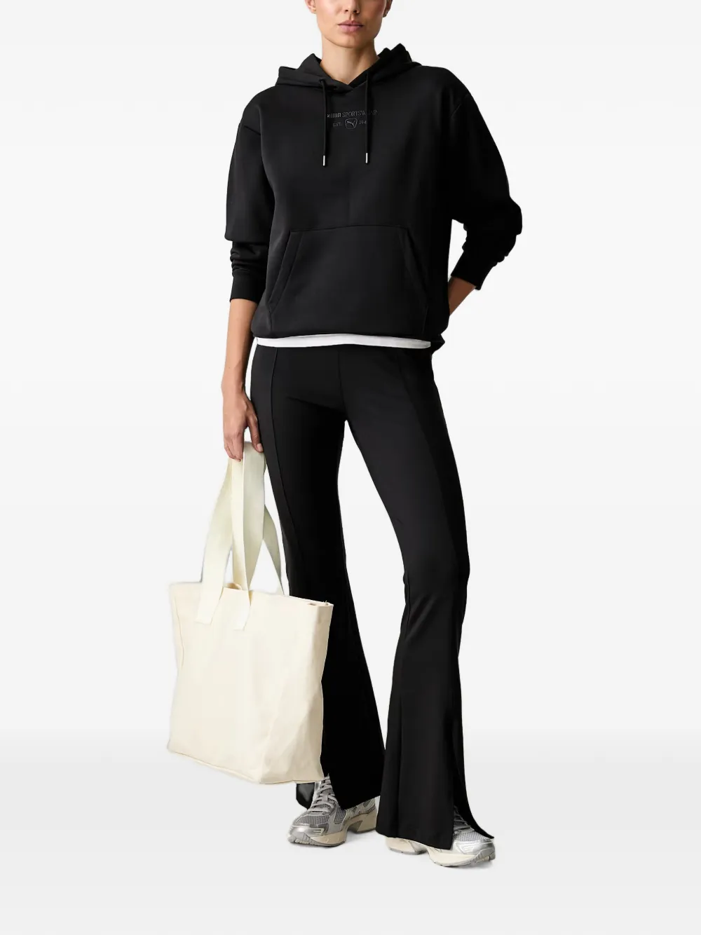 PUMA Hoodie met geborduurd logo Zwart