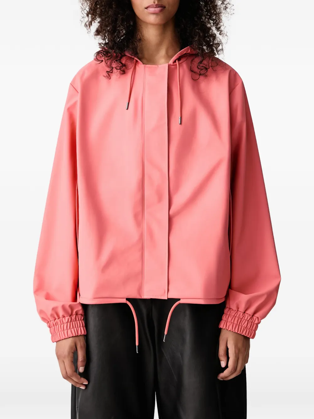 Rains String W jack met capuchon en trekkoord Roze