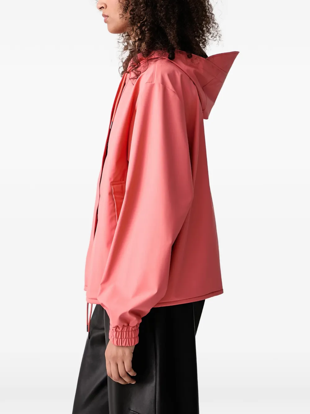 Rains String W jack met capuchon en trekkoord Roze