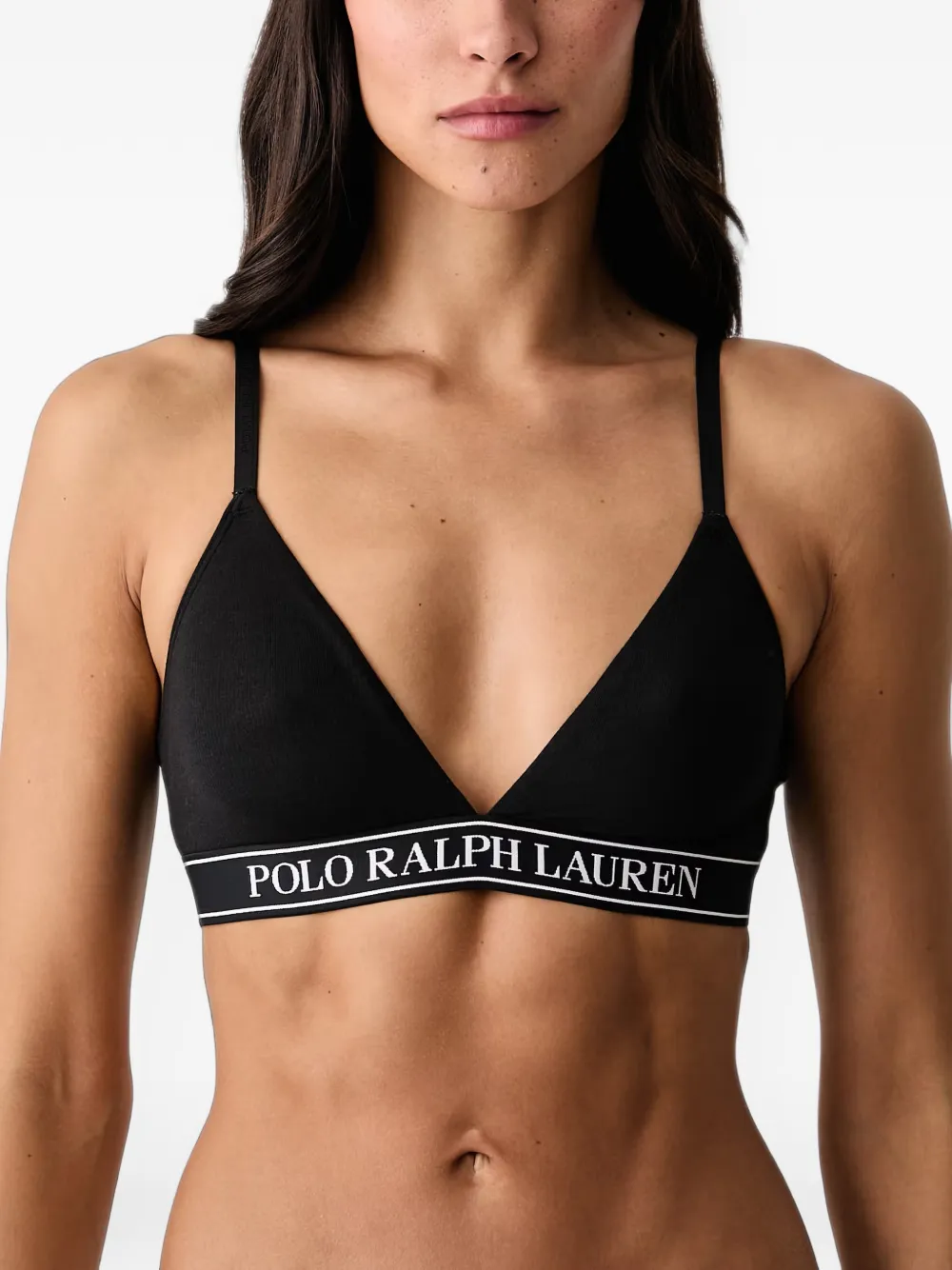 Polo Ralph Lauren logo-underband triangle bra - Nero