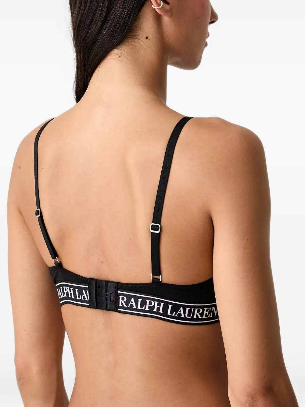 Polo Ralph Lauren Triangel bh met logoband Zwart