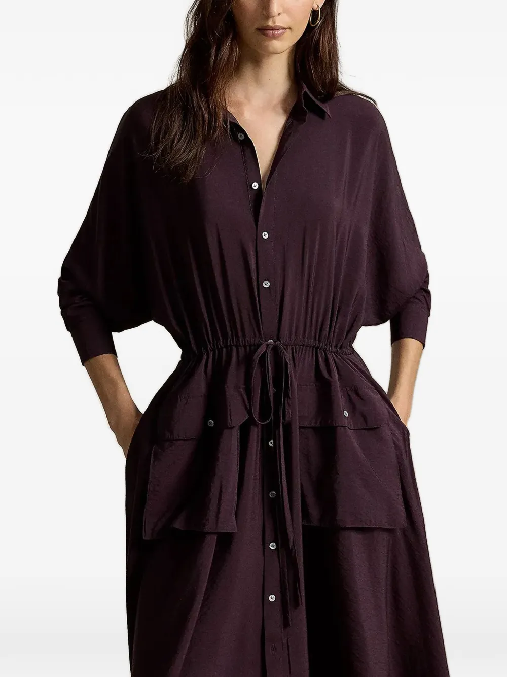 Polo Ralph Lauren robe-chemise à lien de resserrage - Violet Polo Ralph Lauren robe-chemise à lien de resserrage - Violet
