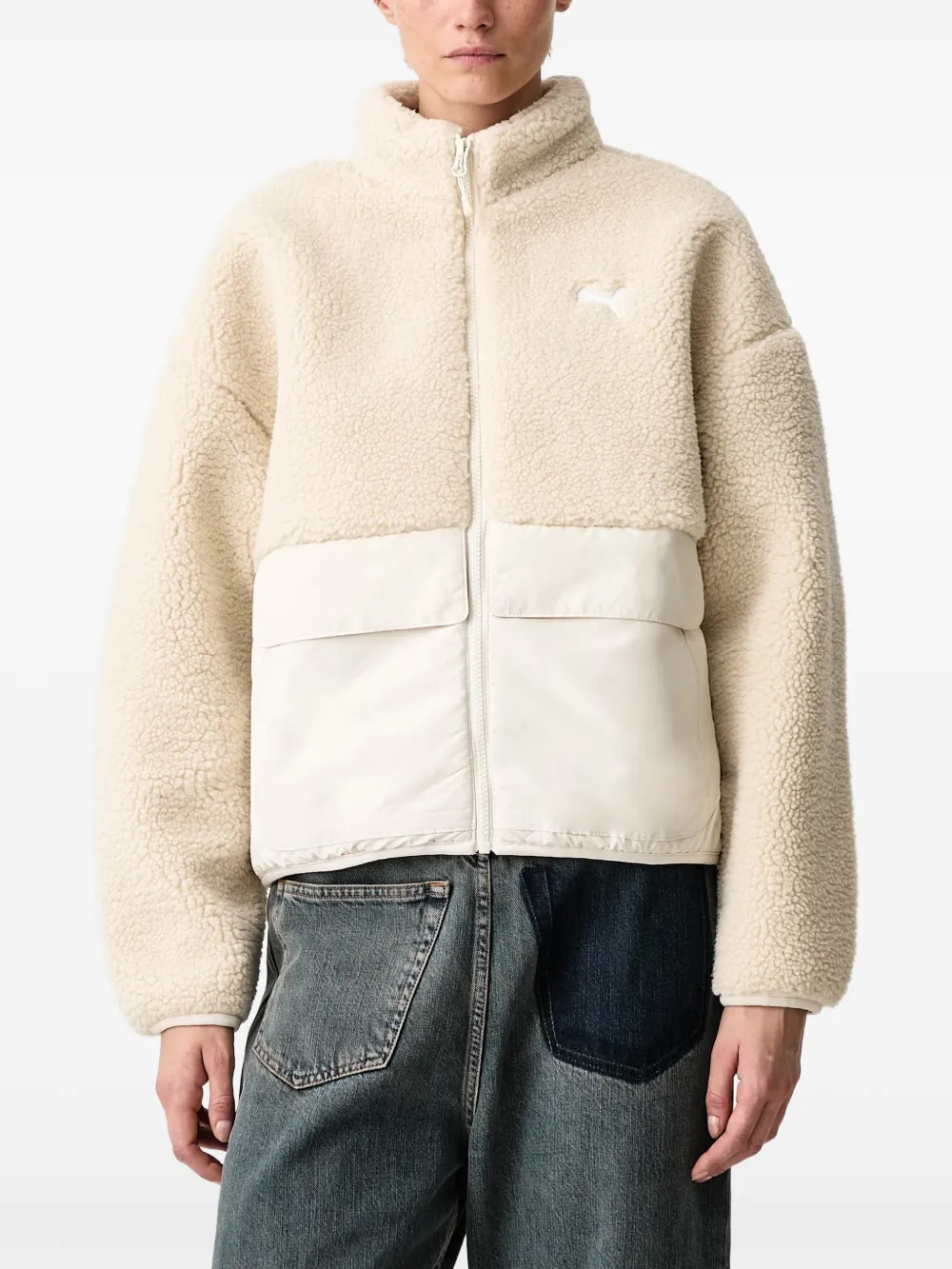 PUMA Re:Fibre fleece relaxed jacket Beige