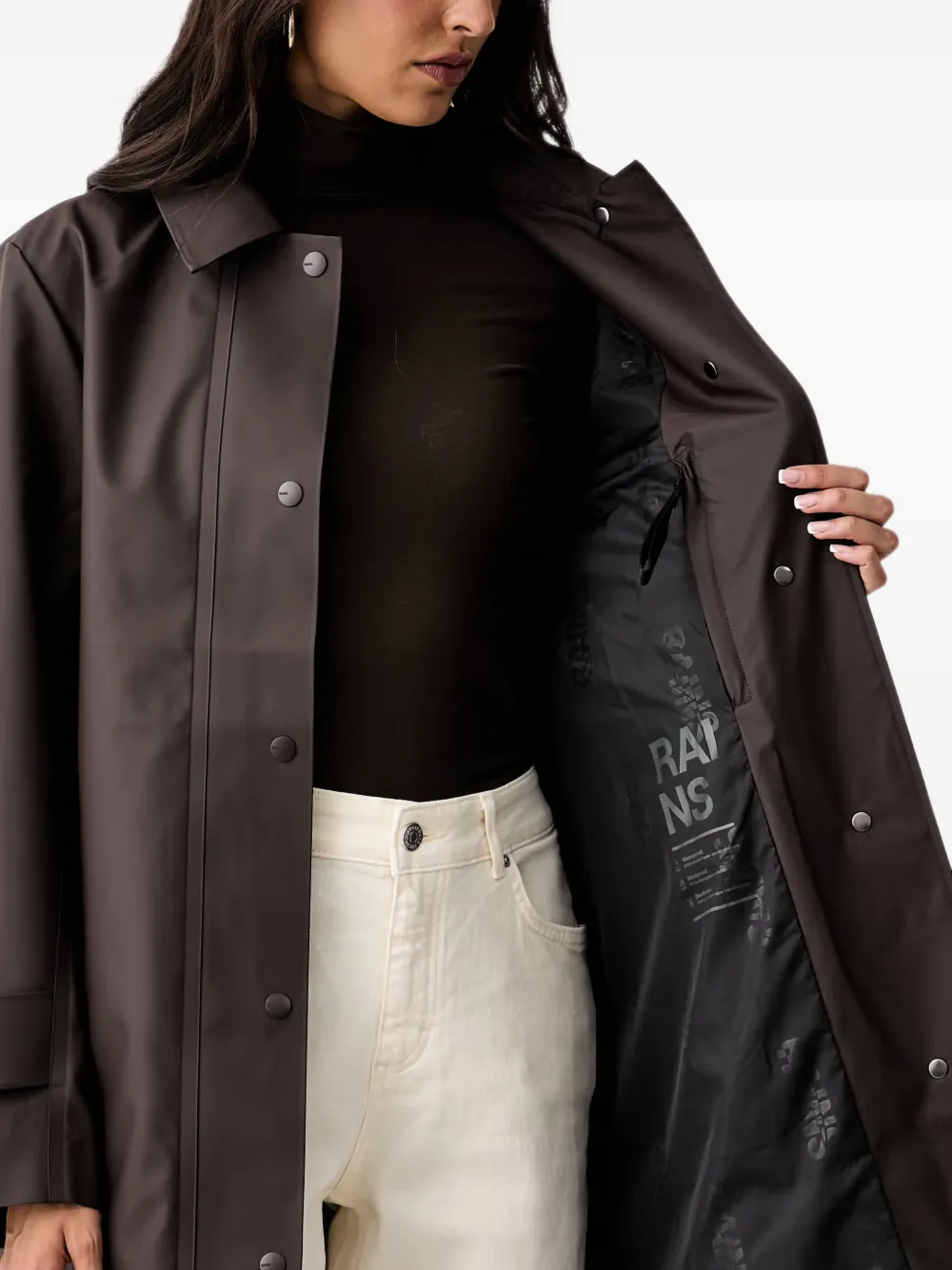 Rains Button-up regenjas Bruin