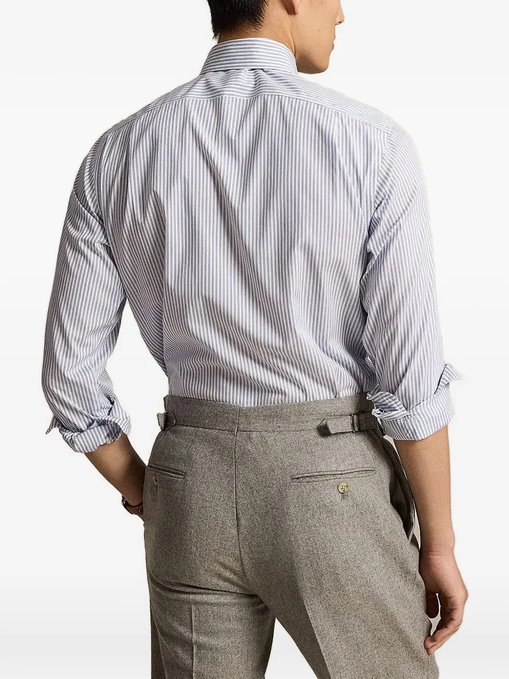 Polo Ralph Lauren Overhemd met geborduurd logo en verticale streep Wit
