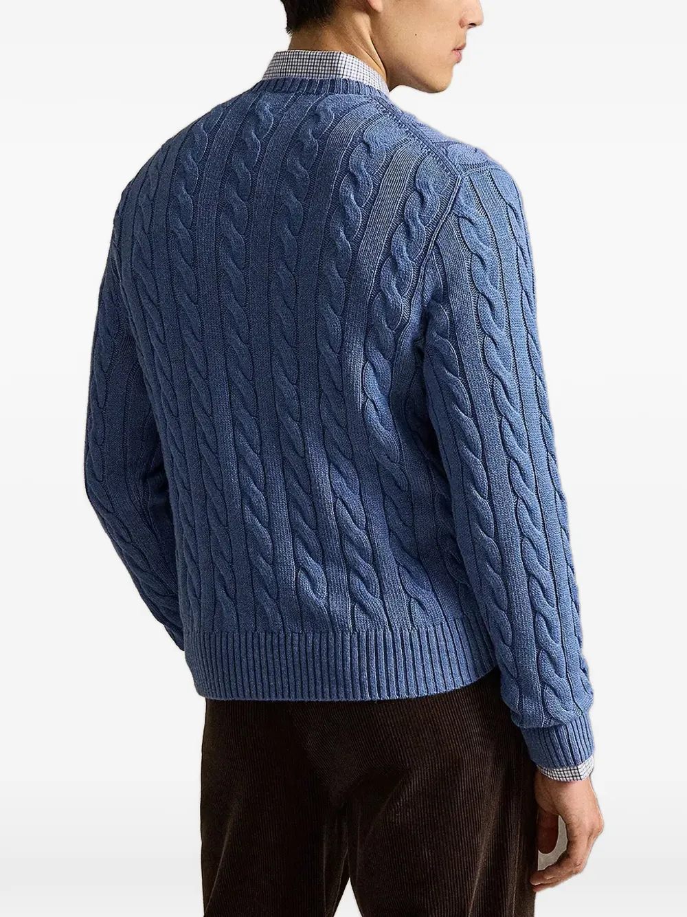 Polo Ralph Lauren Kabelgebreide trui met geborduurd logo Blauw