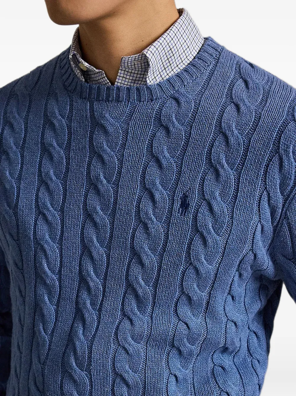 Polo Ralph Lauren Kabelgebreide trui met geborduurd logo Blauw