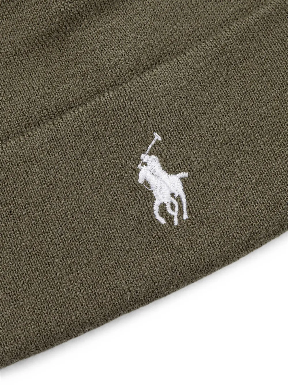Polo Ralph Lauren Geribbelde muts met geborduurd logo Groen