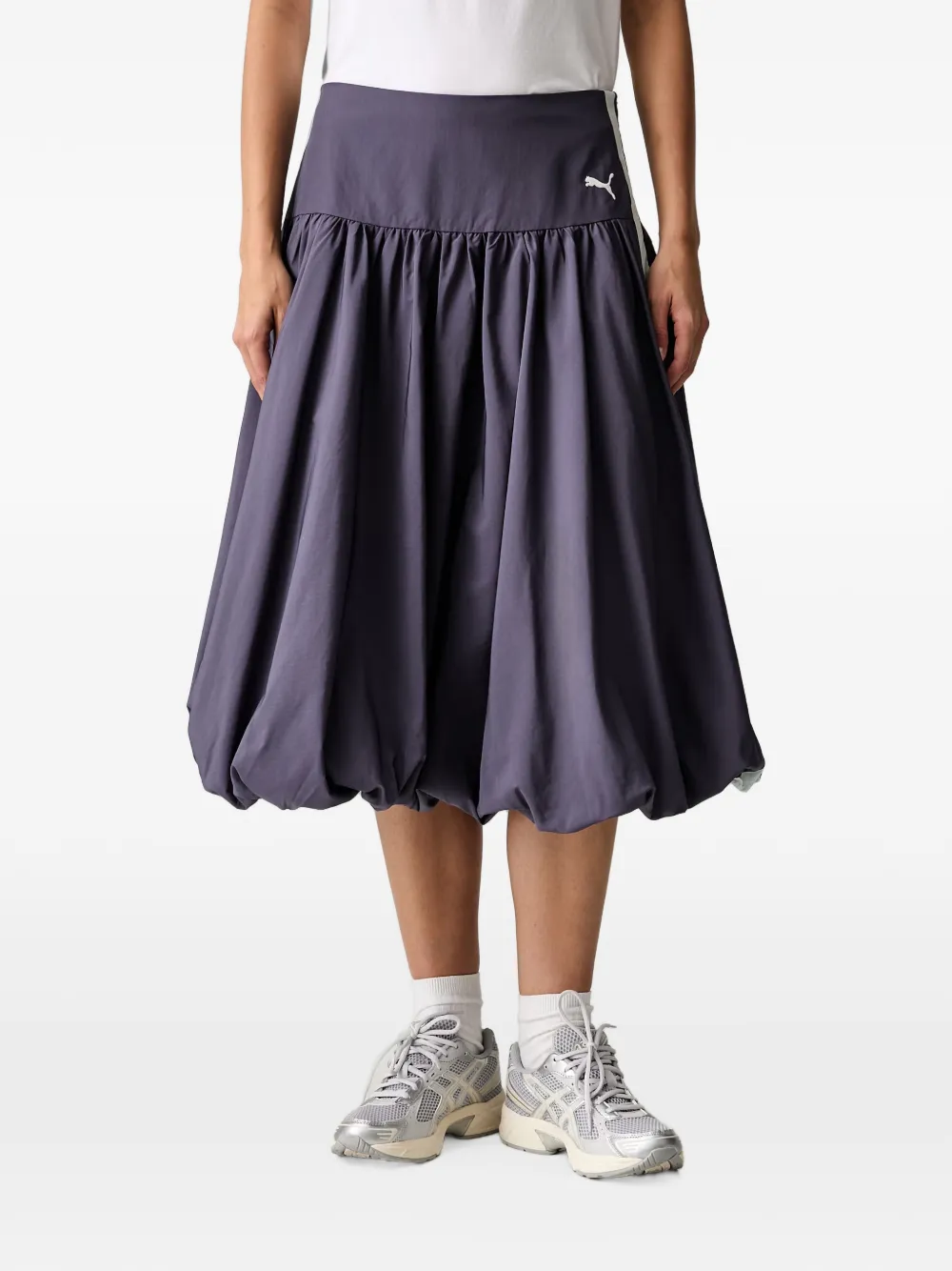 PUMA midi T7 gathered bubble-hem skirt