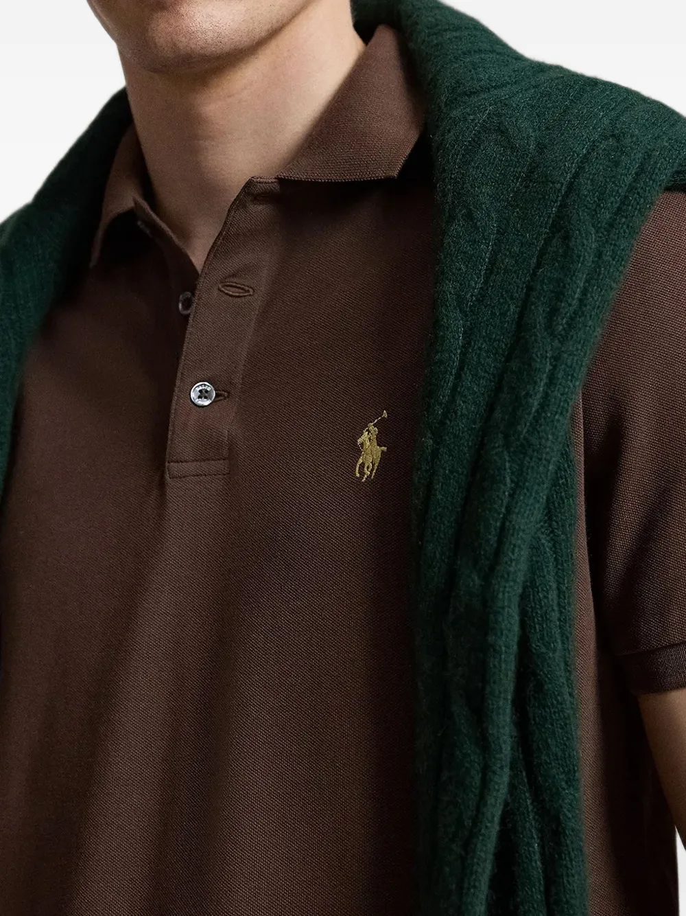 Polo Ralph Lauren Poloshirt met geborduurd logo Bruin