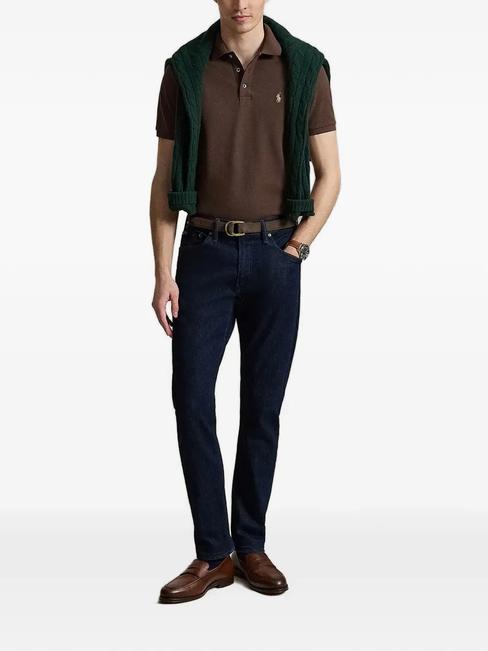 Polo Ralph Lauren Poloshirt met geborduurd logo Bruin