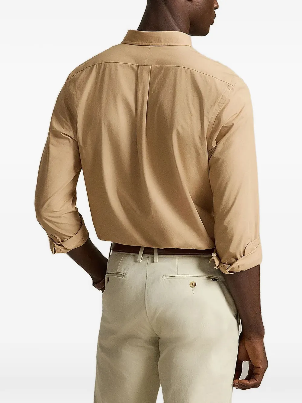 Polo Ralph Lauren Slim-fit stretch popeline overhemd Bruin