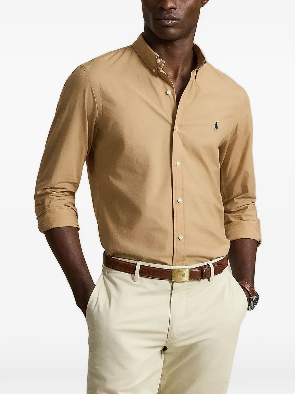 Polo Ralph Lauren slim-fit stretch poplin shirt - Marrone