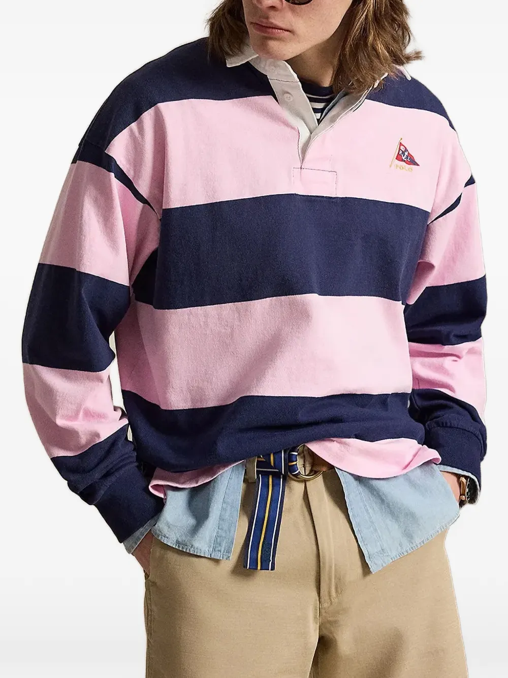 Polo Ralph Lauren long-sleeve striped polo shirt - Rosa