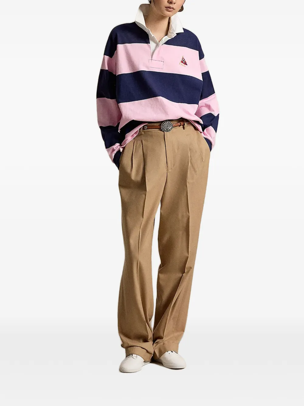 Polo Ralph Lauren Gestreept poloshirt met lange mouwen Roze