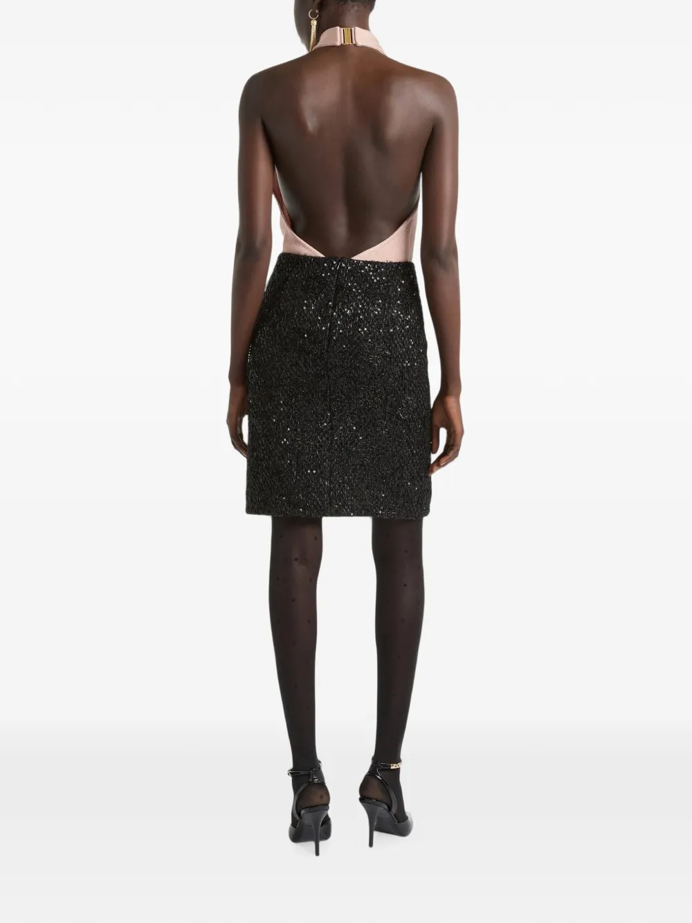 Balmain Tweed midi-rok met pailletten Zwart