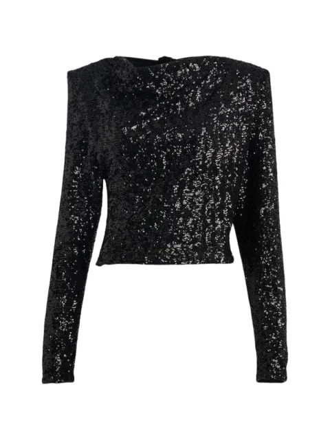 Balmain sequinned top with bow