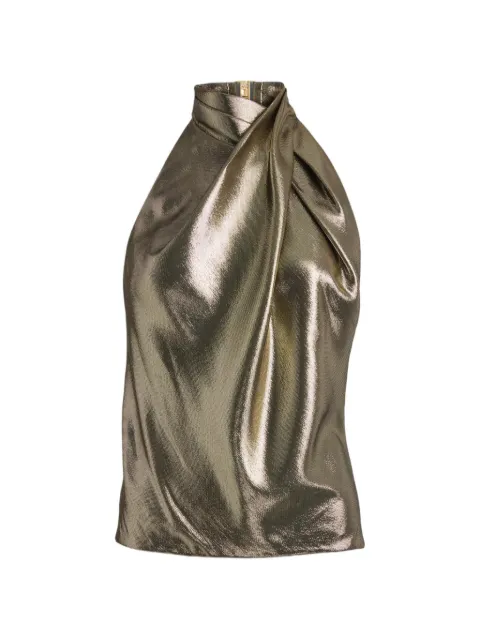Balmain backless lurex jersey top