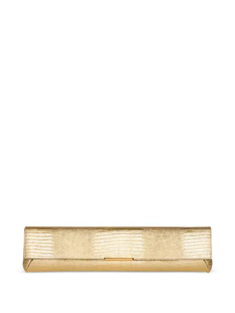 Balmain long clutch bag in metallic textured leather