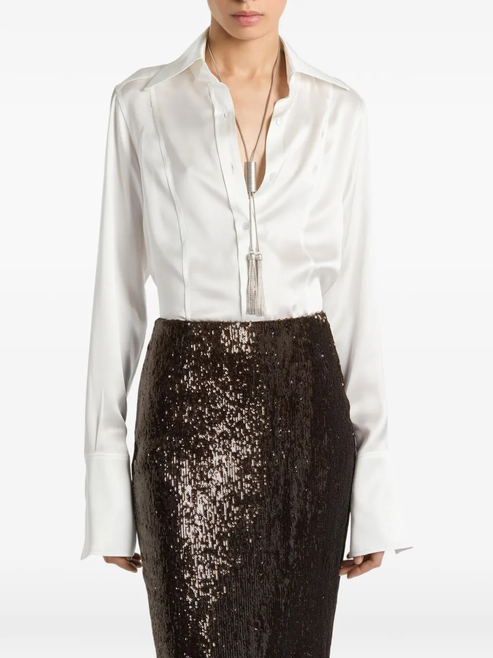Balmain Satijn-zijden blouse Wit