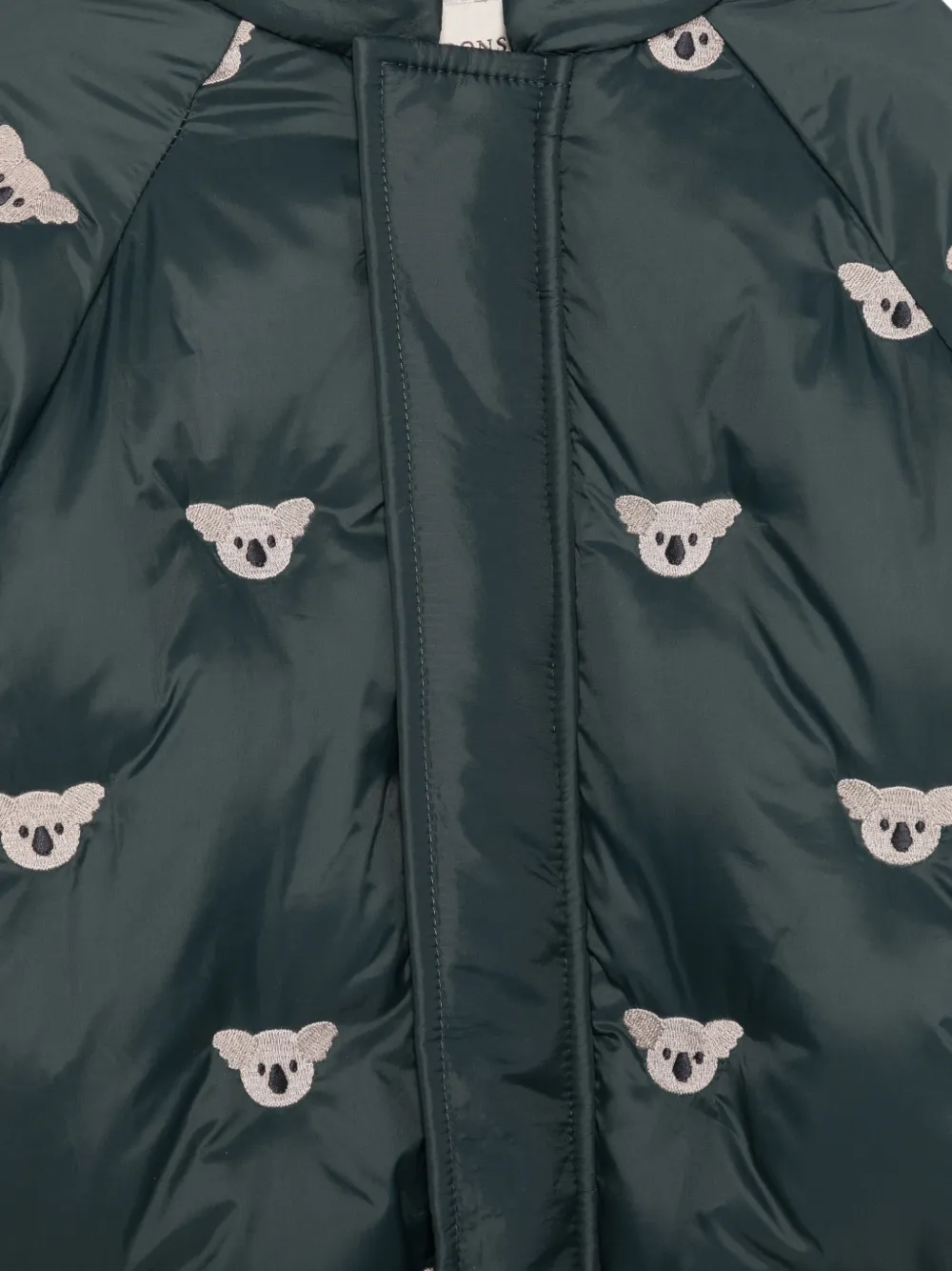 Donsje koala-embroidered quilted snowsuit Blauw
