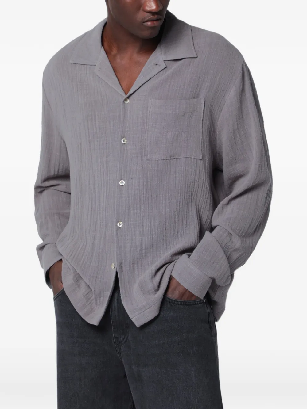 Séfr Everyday Crinkled Shirt In Grau