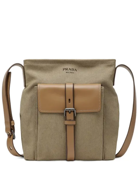 Prada Route canvas and leather shoulder bag