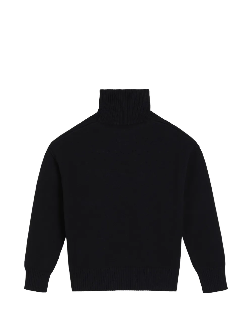 AMI Paris Wollen trui met trechterhals en Ami de Coeur Zwart