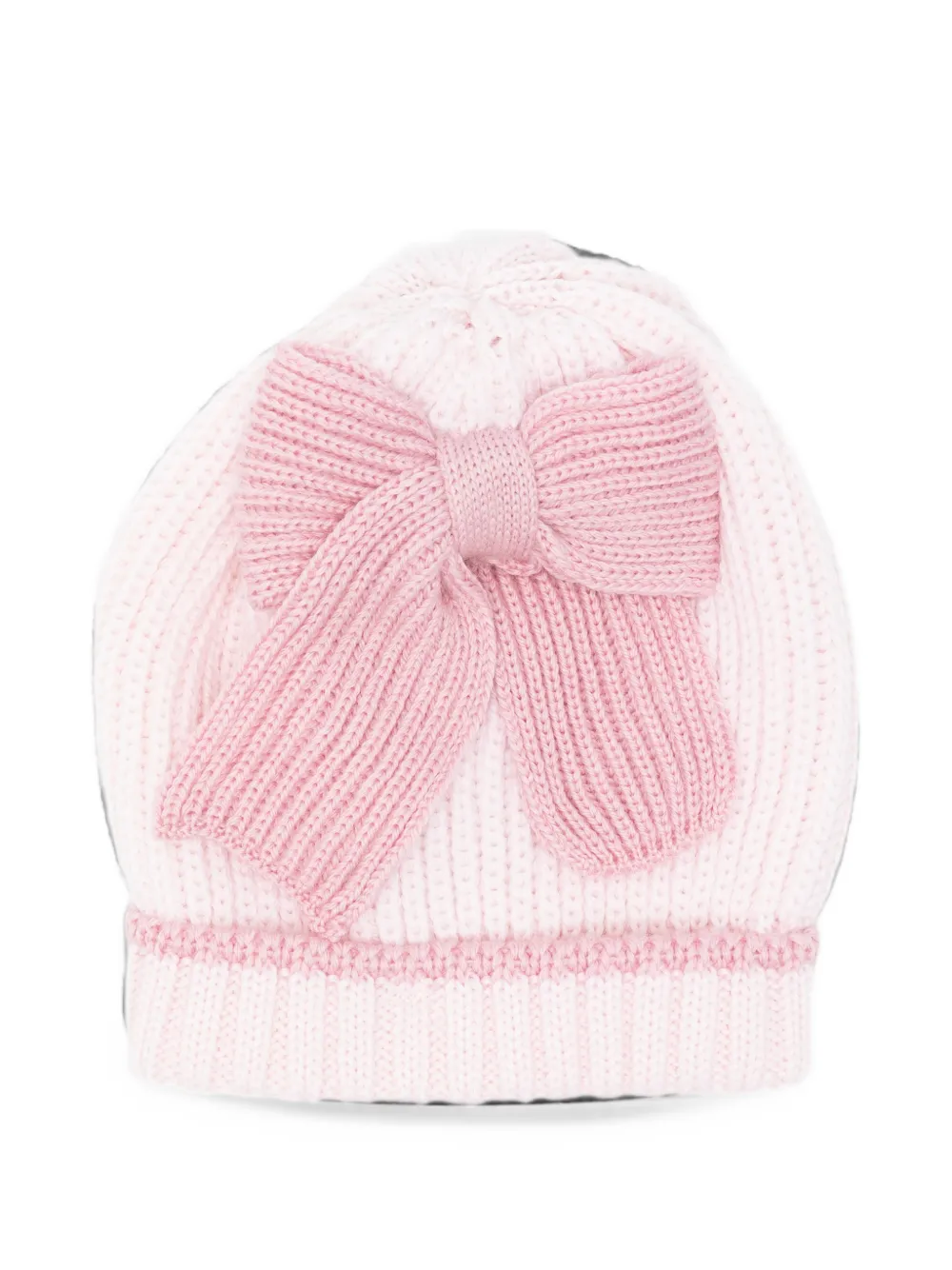 Bébé di Almy bow-detail ribbed-knit beanie hat - Rosa