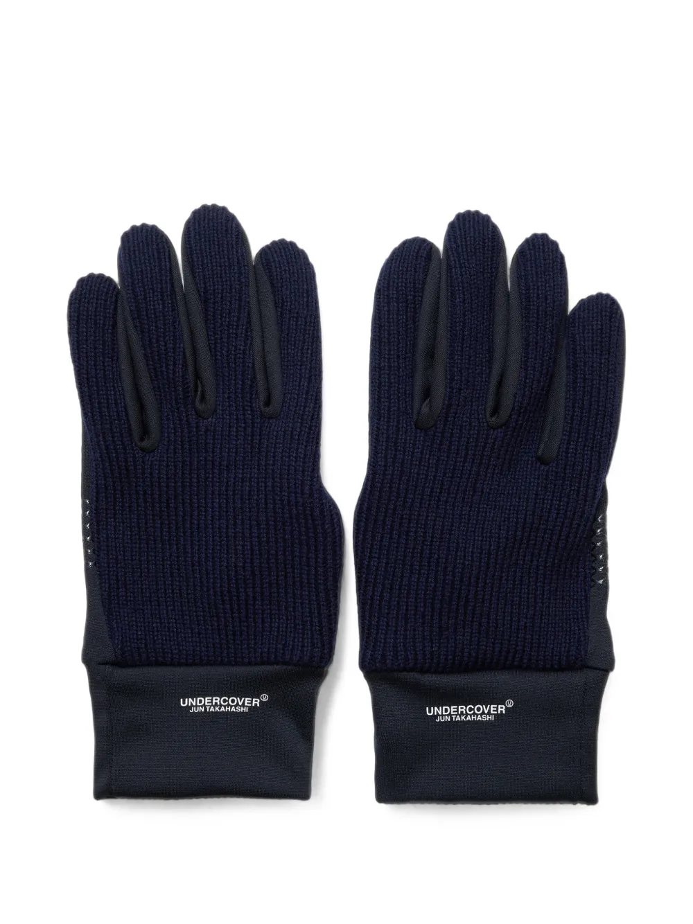 Undercover ribbed-knit panelled gloves