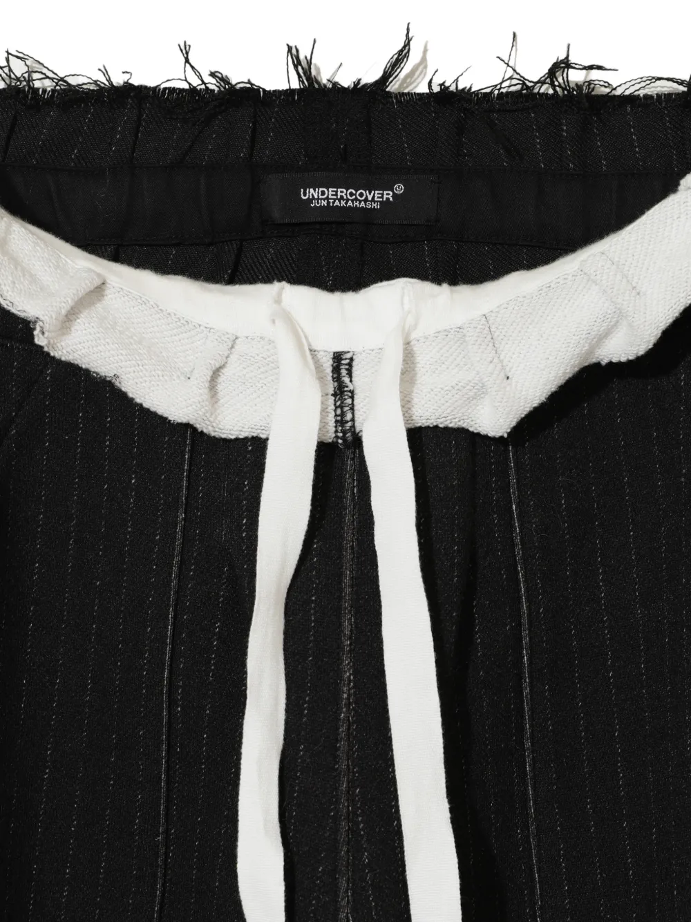 Undercover Gerafelde broek met krijtstreep Zwart