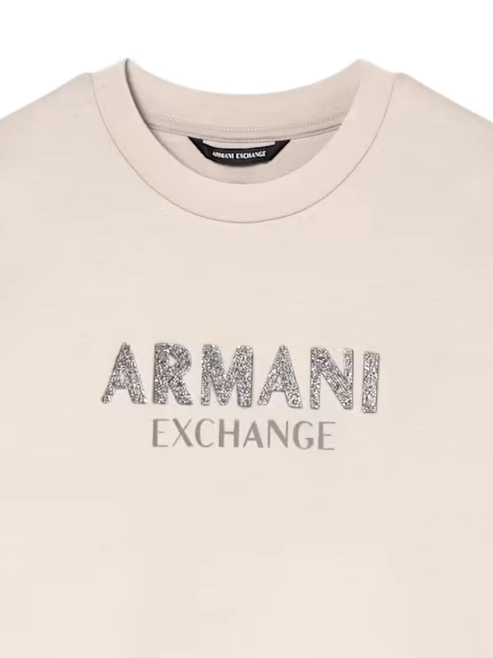 Armani Exchange Sweater met ronde hals Beige
