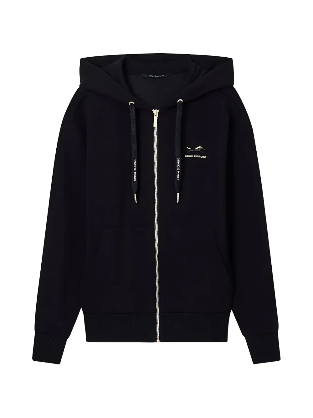 Armani Exchange Kapuzenjacke mit Logo-Stickerei - Schwarz
