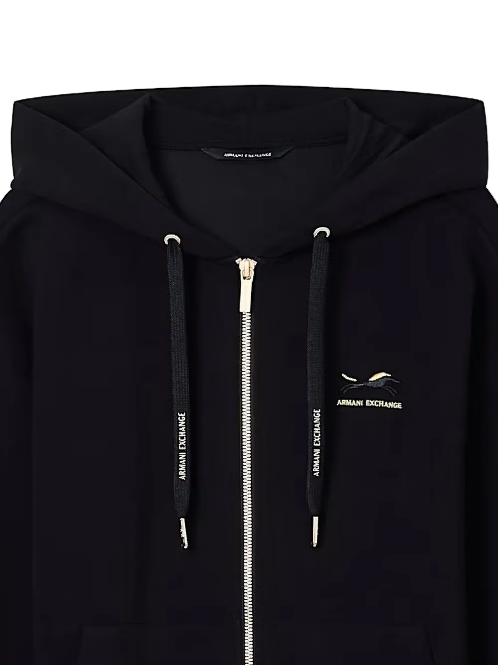 Armani Exchange Hoodie met geborduurd logo Zwart