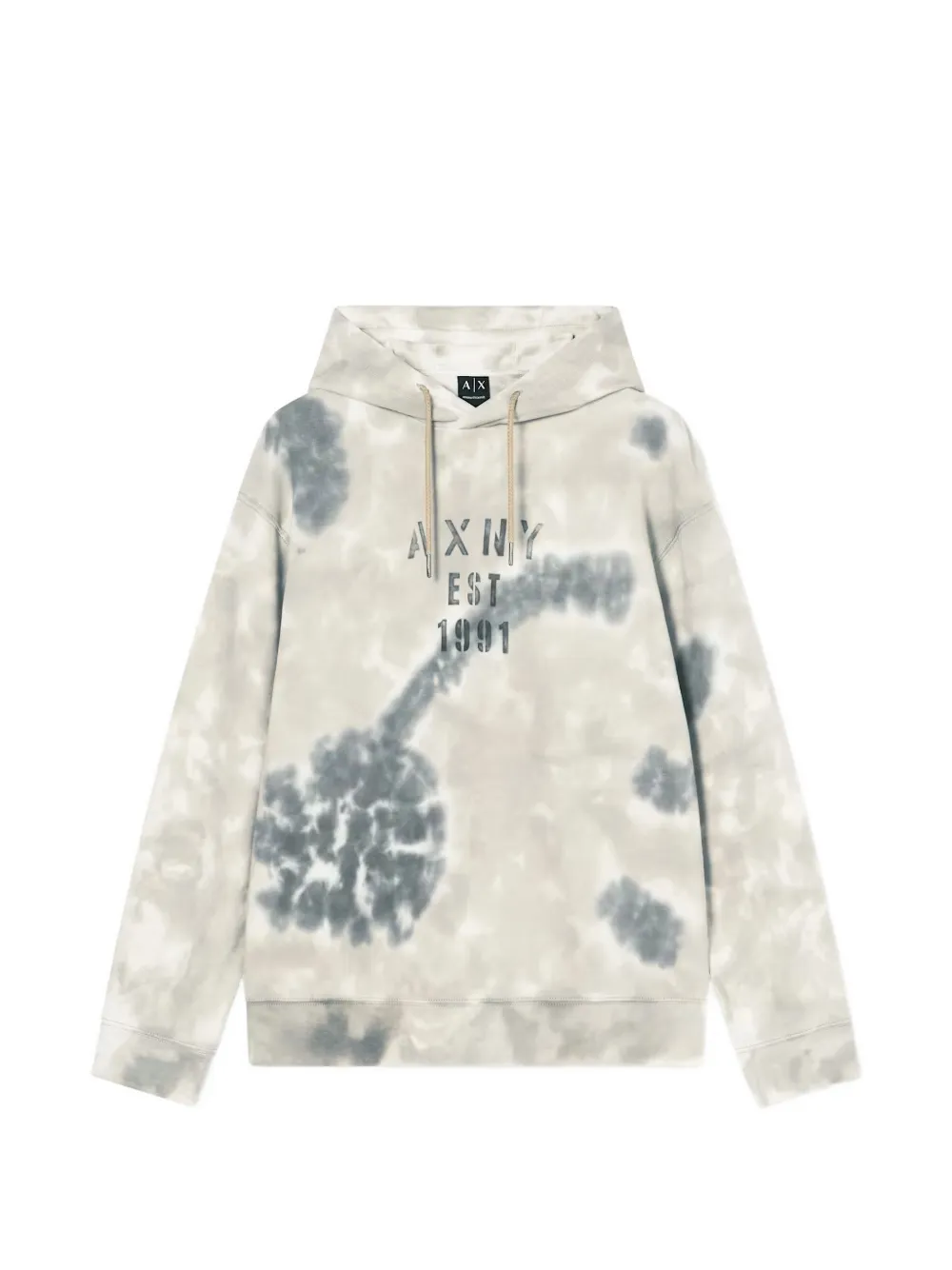 Armani Exchange Hoodie met tie-dye print Beige