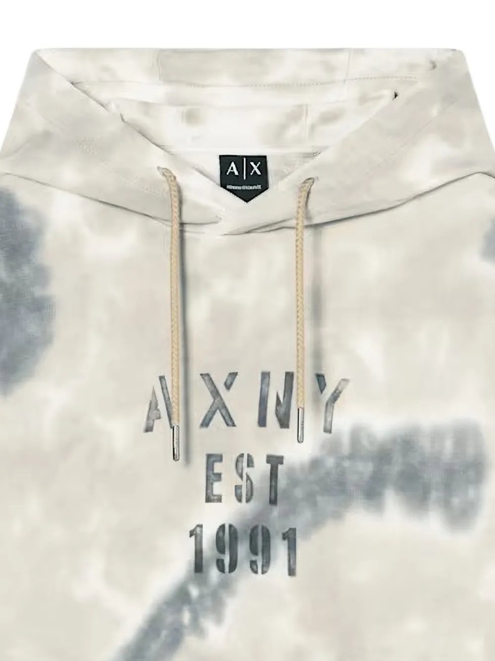 Armani Exchange Hoodie met tie-dye print Beige
