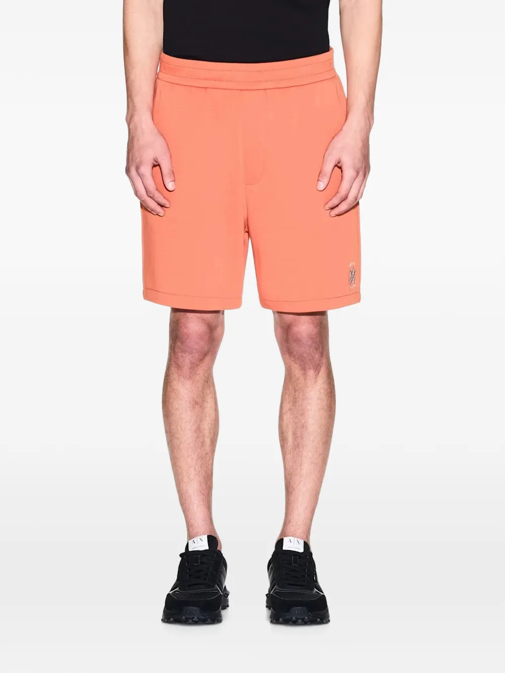 Armani Exchange logo-embroidered elasticated-waist shorts Oranje