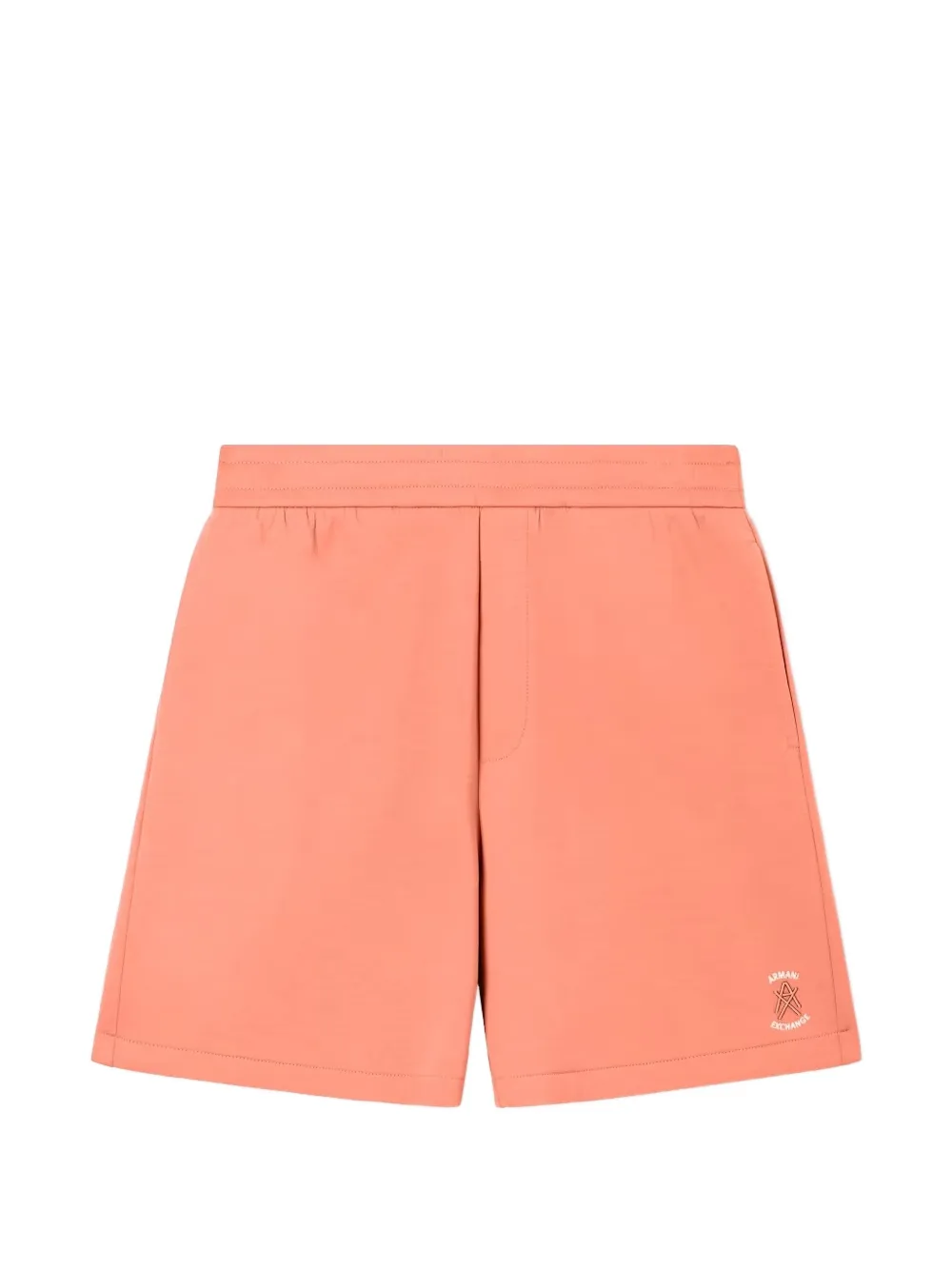 Armani Exchange logo-embroidered elasticated-waist shorts - Arancione