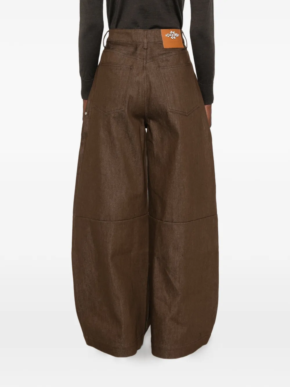 Simone Rocha Jeans verfraaid met kristallen Bruin