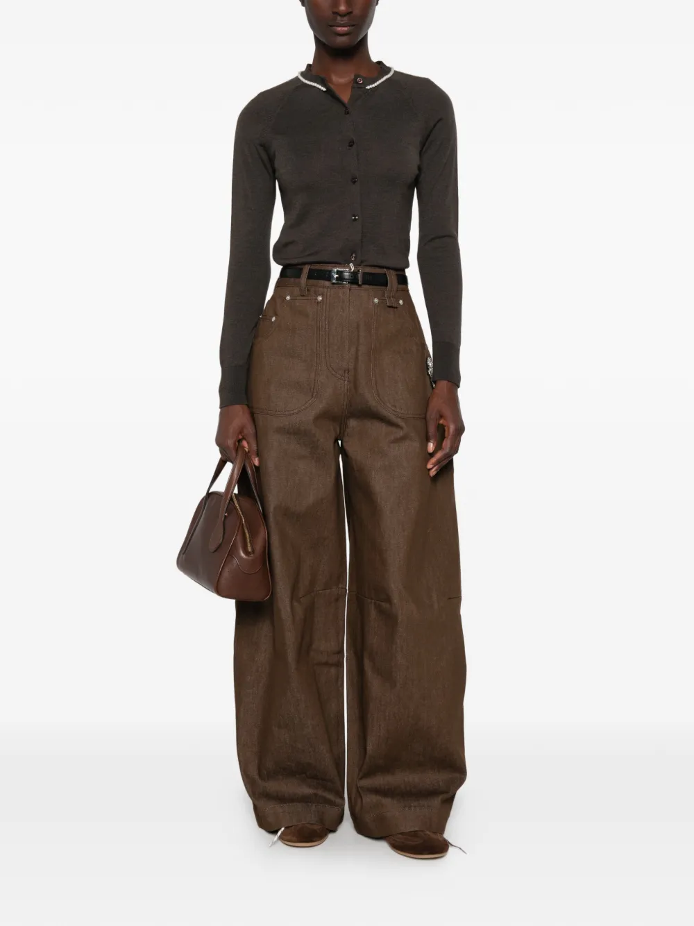 Simone Rocha Jeans verfraaid met kristallen Bruin