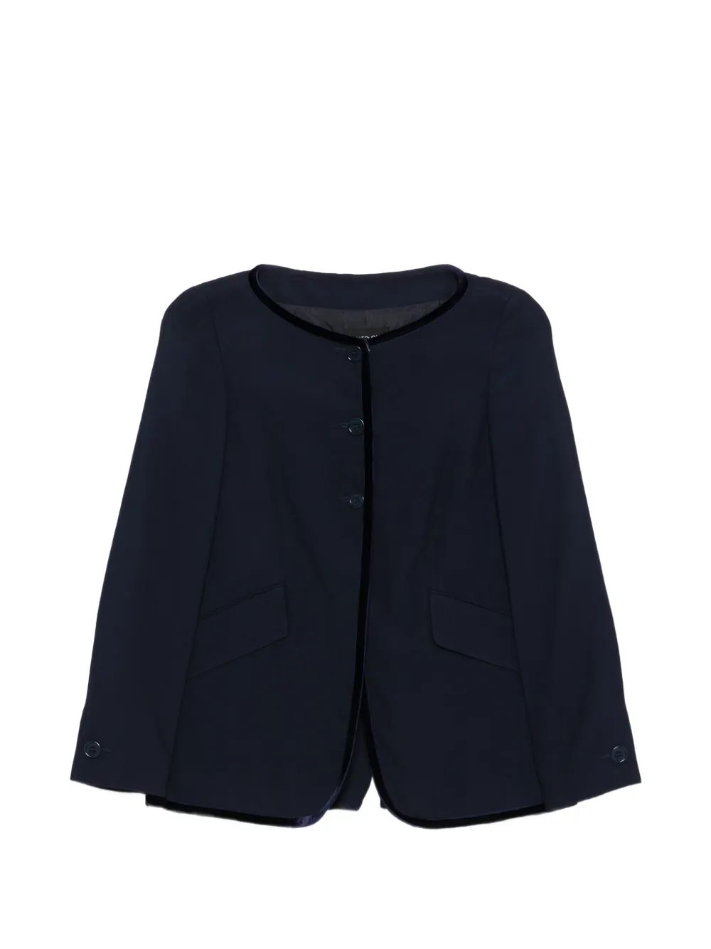 Romeo Gigli Pre-Owned veste à bords en velours (années 1990) - Bleu Romeo Gigli Pre-Owned veste à bords en velours (années 1990) - Bleu