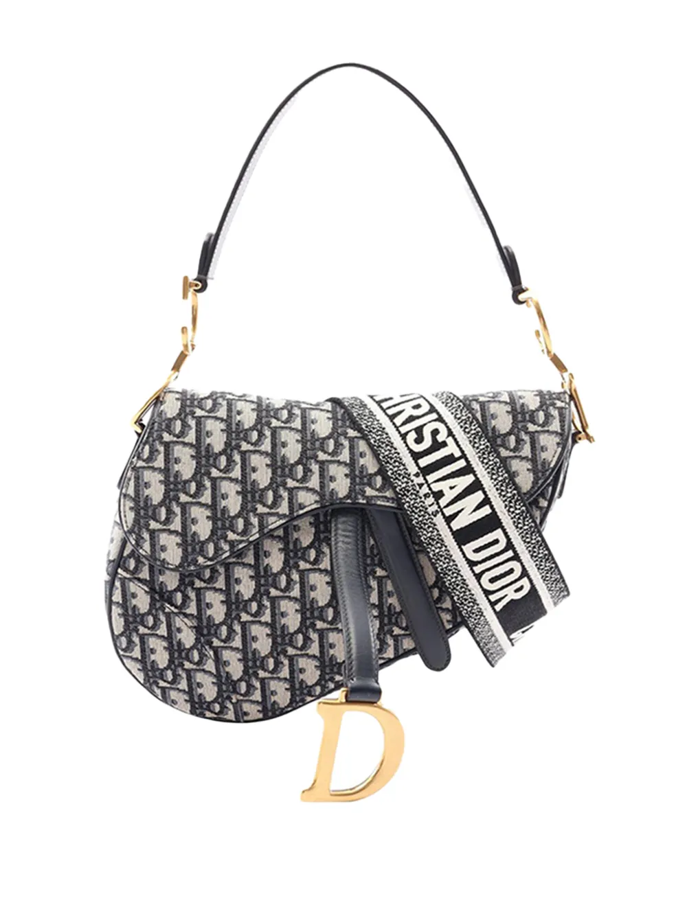 Christian Dior Pre-Owned 2000-2026 Oblique Canvas Saddle Bag shoulder bag - Blu