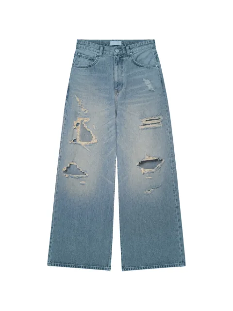 LLC distressed loose-fit jeans