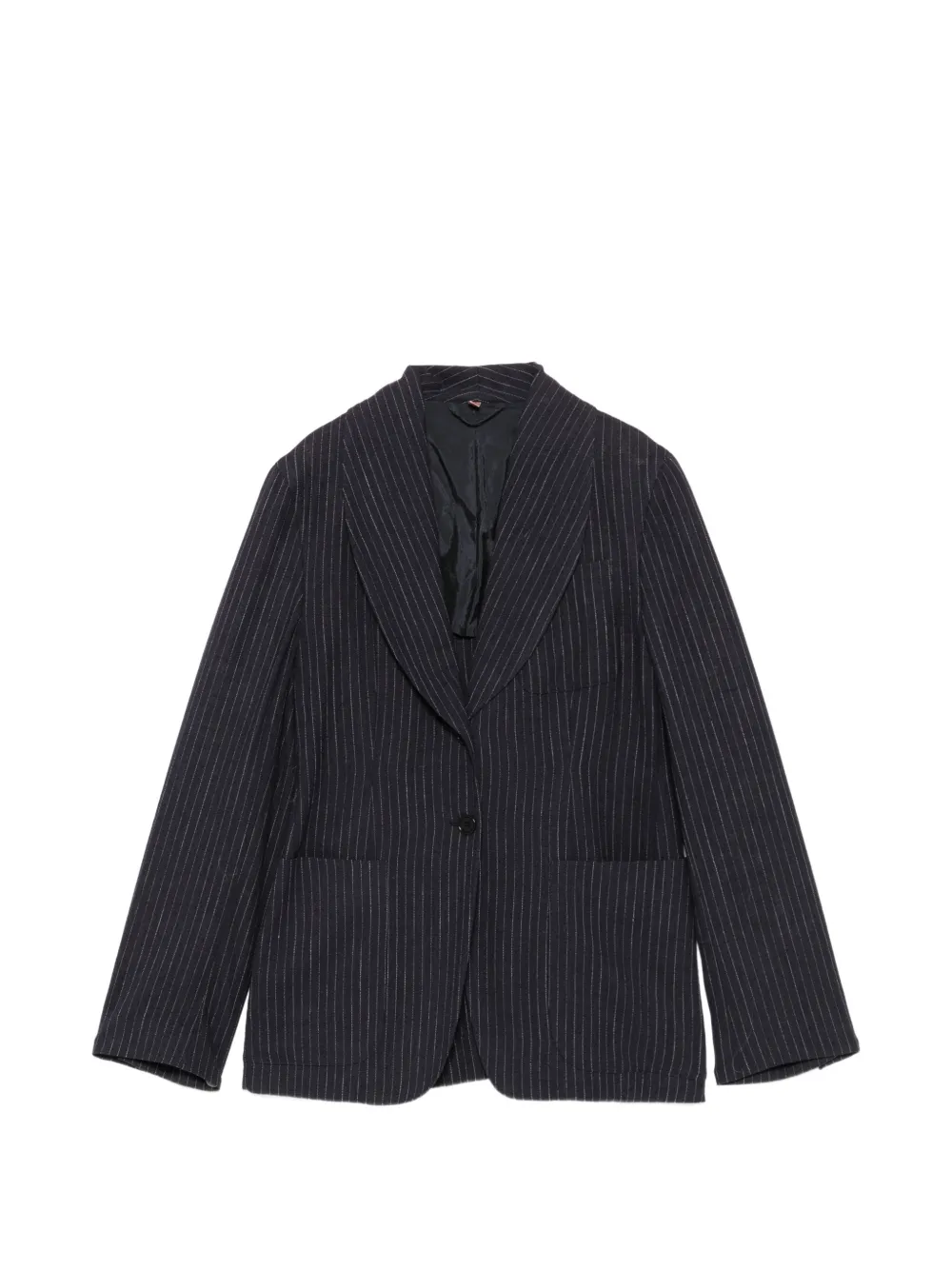Romeo Gigli Pre-Owned blazer à fines rayures (années 1990) - Bleu Romeo Gigli Pre-Owned blazer à fines rayures (années 1990) - Bleu